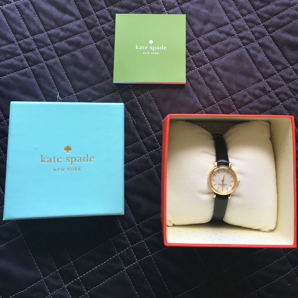 BNWT Kate Spade ♠️ tiny metro black leather watch