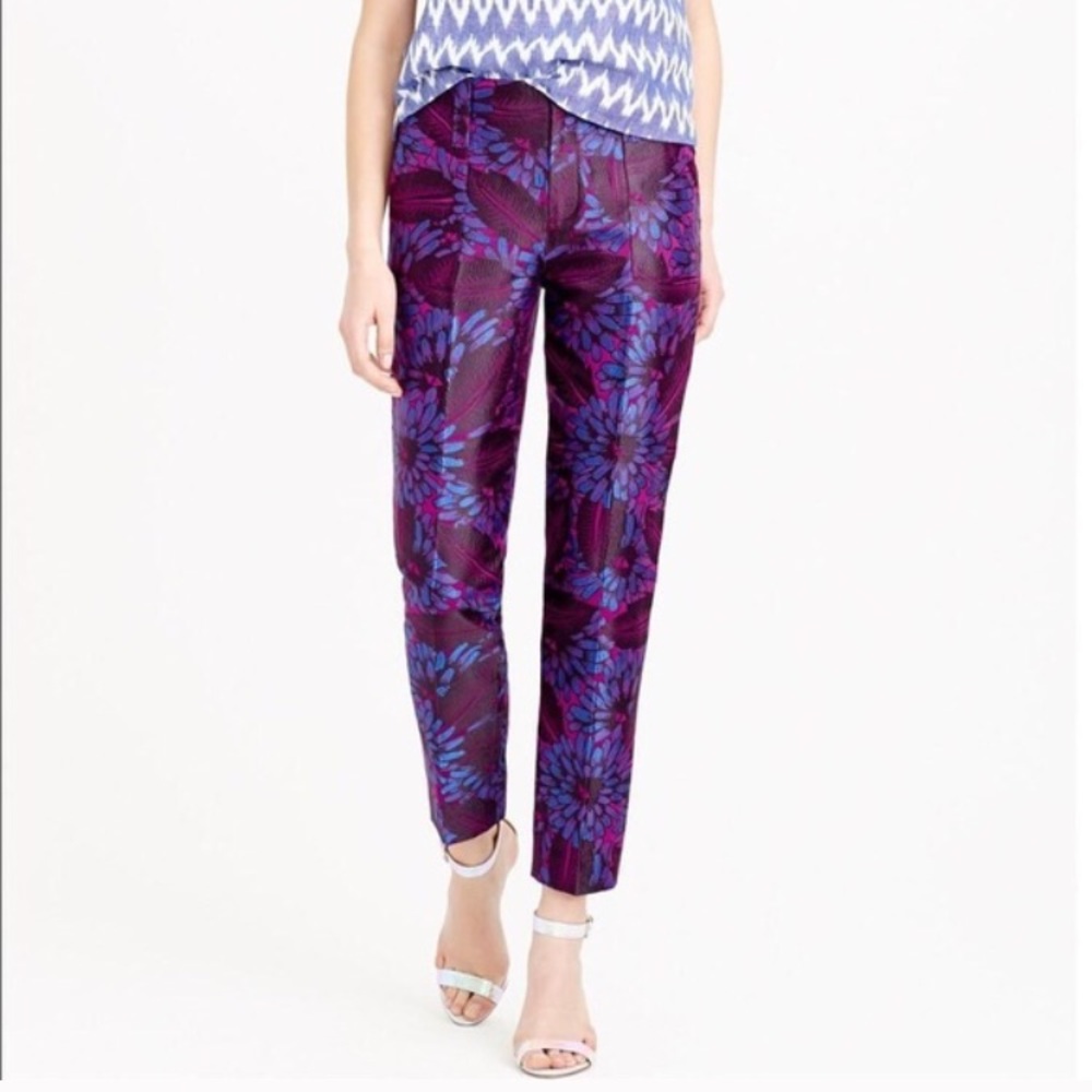 J.Crew garden pant in midnight floral jacquard