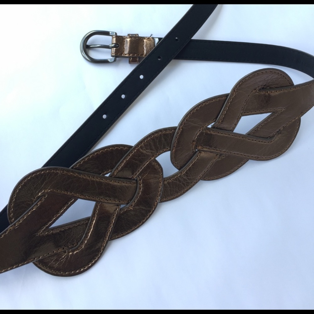 Bronze leather waist belt