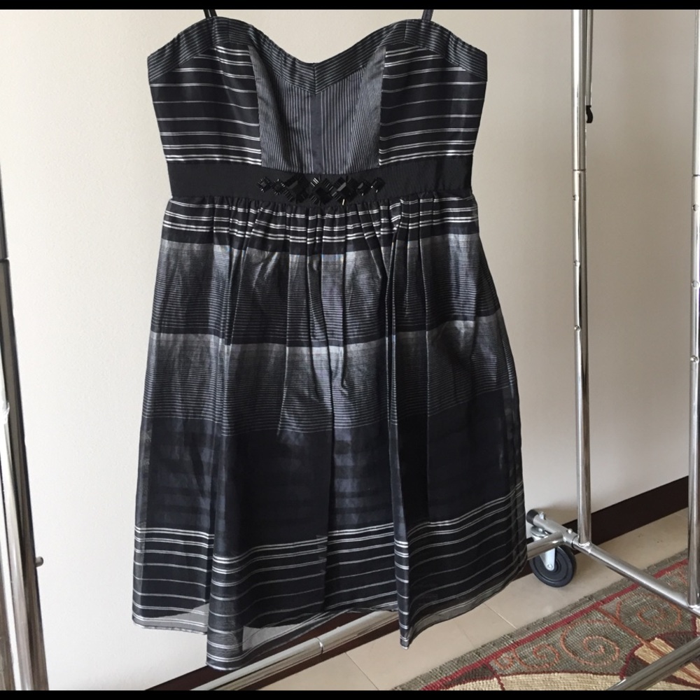 BCBGMaxazria black striped dress