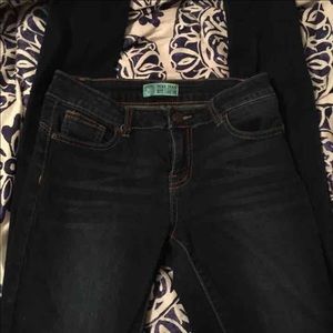 Dark wash skinny jeans