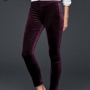 Gap velvet maroon burgundy skinny legging pants 30