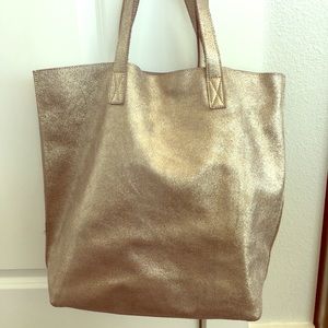 Genuine Leather Gold Sparky Tote