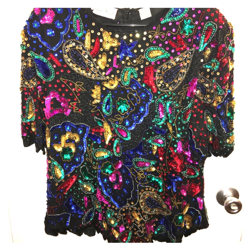 Vintage plus size sequins top SZ 1X