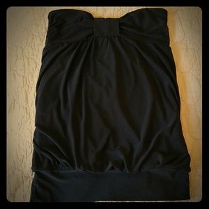 Strapless Black Top with Sweetheart Neckline