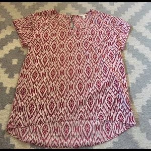 Short sleeve ikat top