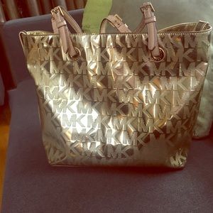 Gold MK Tote with Storage Bag