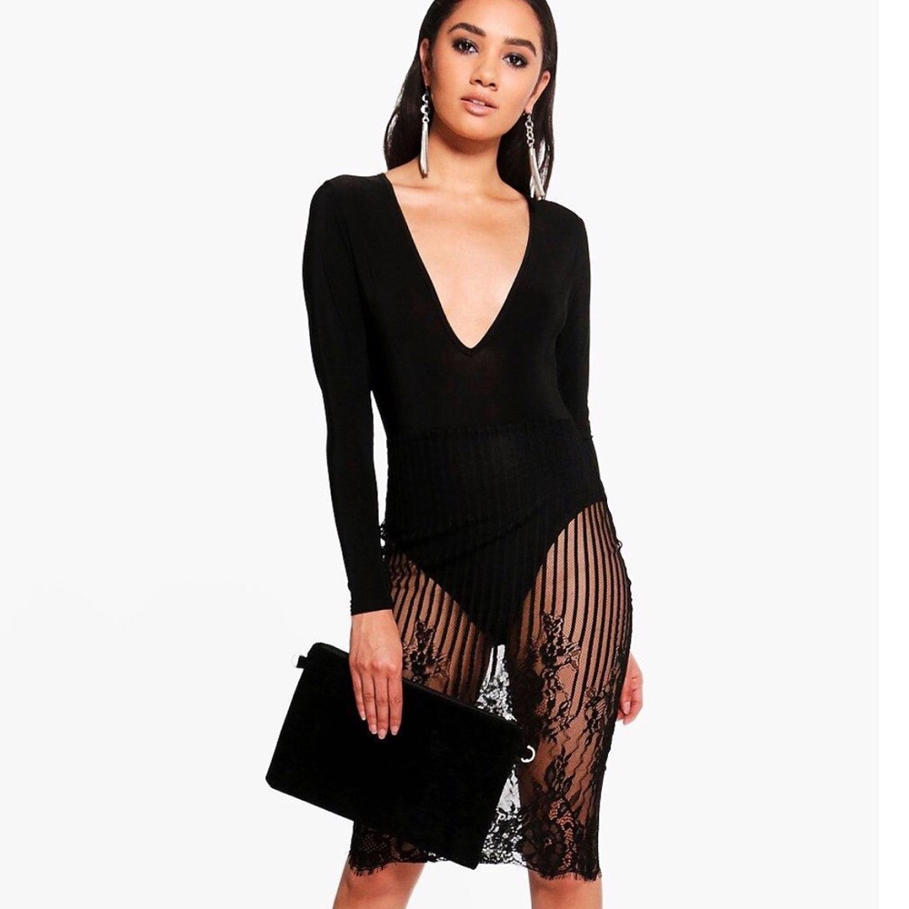 Boohoo Midi Lace Dress
