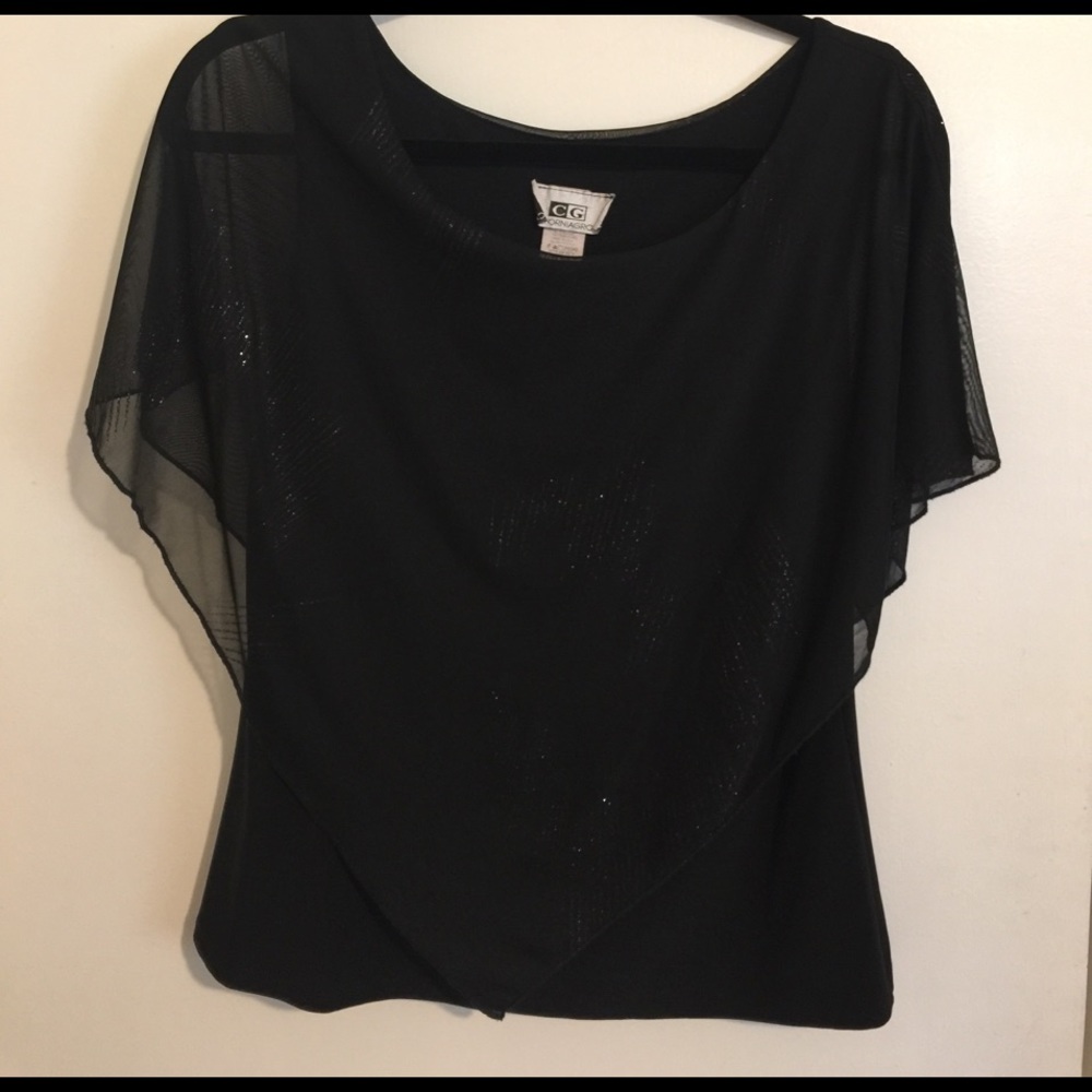 Flowy Shimmer Black Top
