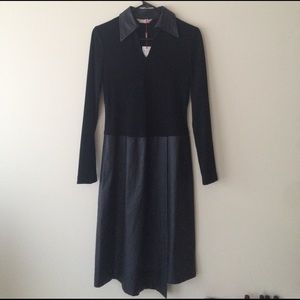 Black Faux Leather Dress