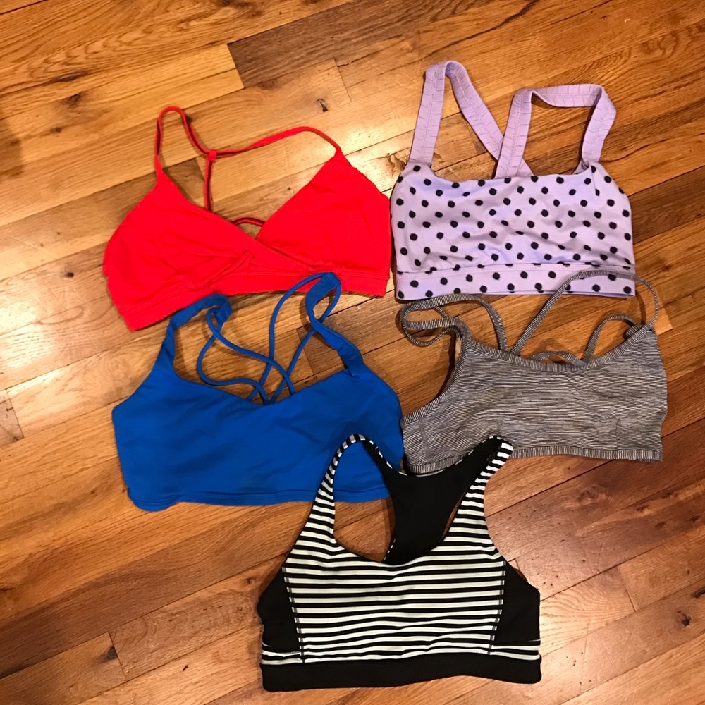 Lot of 5 Size 4 Lululemon bras
