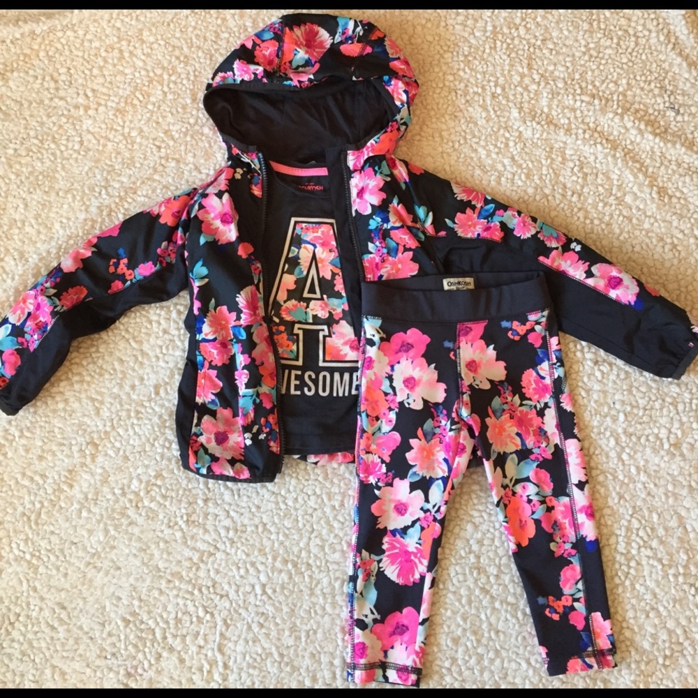 Toddler 3-piece yoga style outfit.