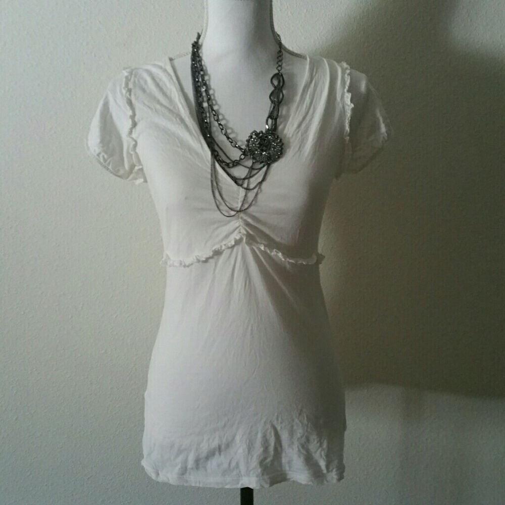 BCBG Maxazria medium white blouse top