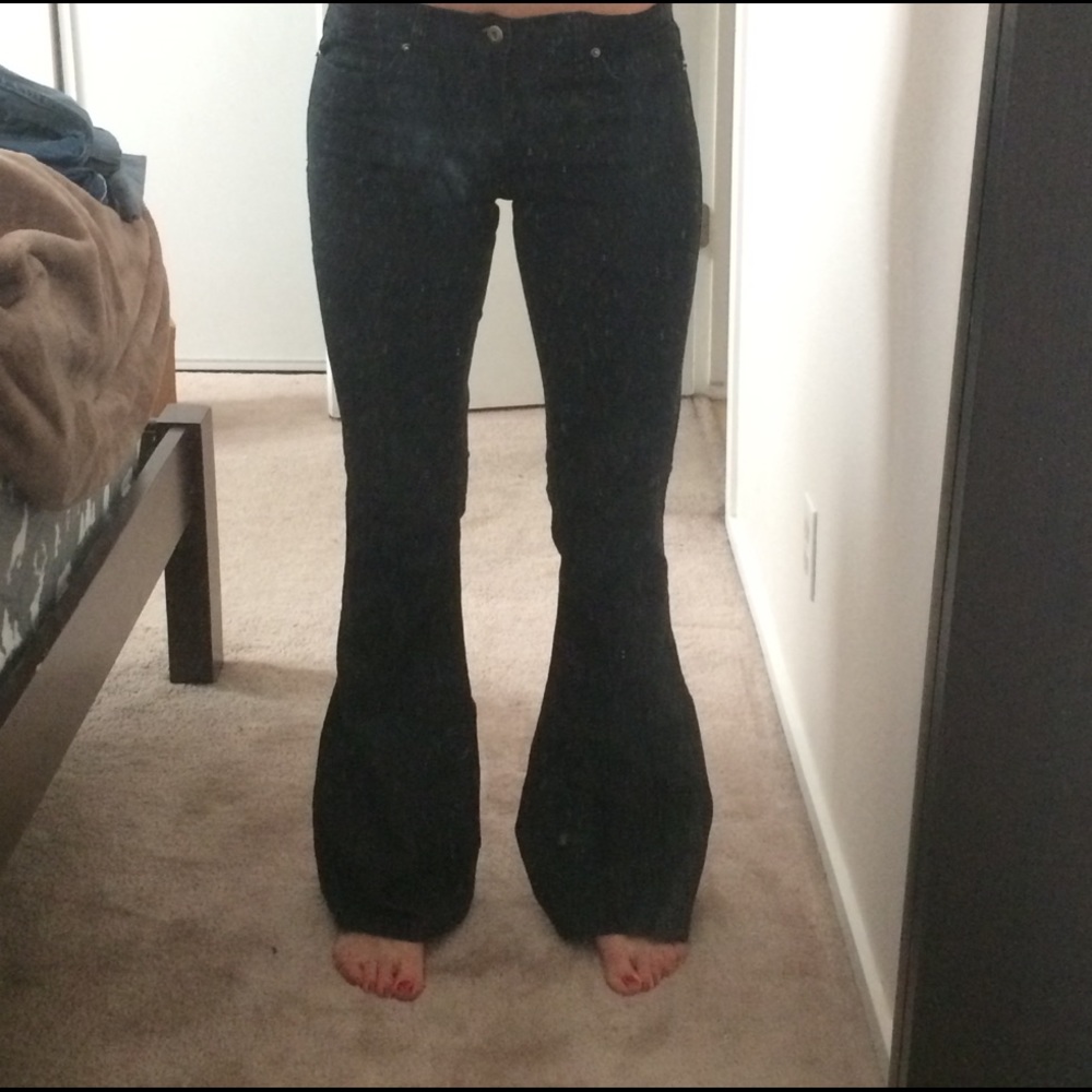 Black flared jeans