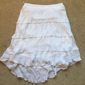 High low white skirt