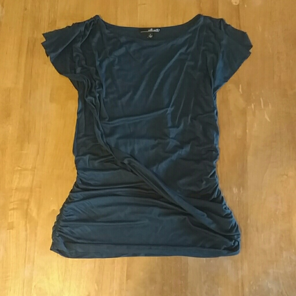 Deep Ocean Blue draped top