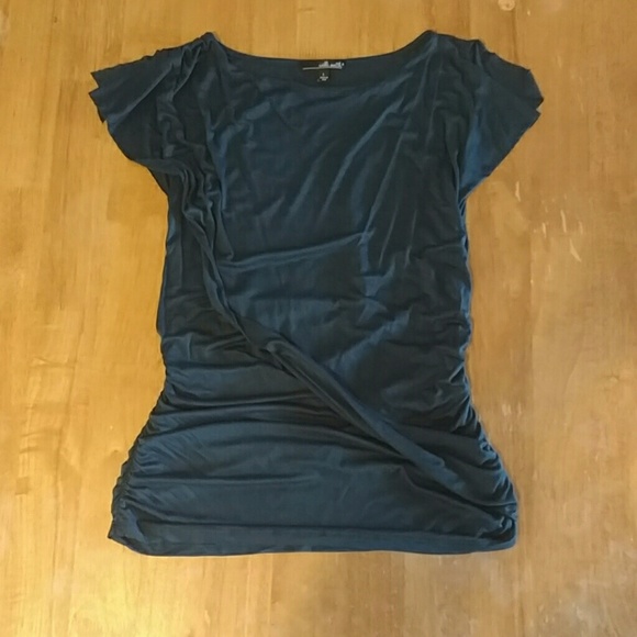Deep Ocean Blue draped top - Picture 1 of 4