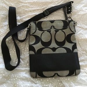 Black and grey coach cross body