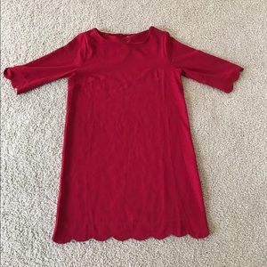 Scalloped tunic dress