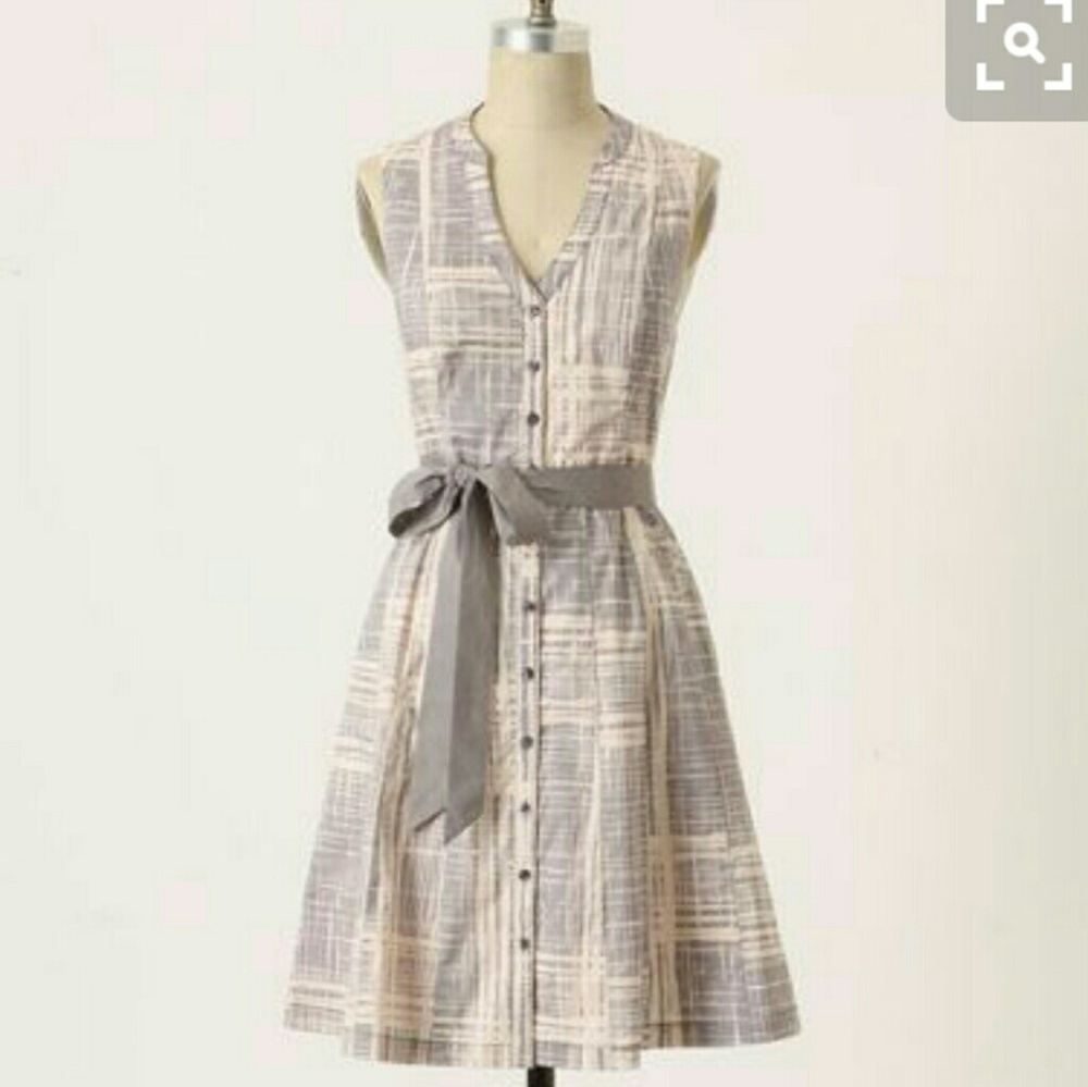 Maeve Grey Grid Dress