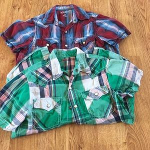 Boys short sleeve pearl snap shirt