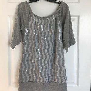 Gray sequin shirt