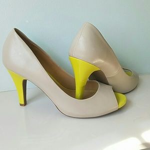Neon Peep Toe Heels
