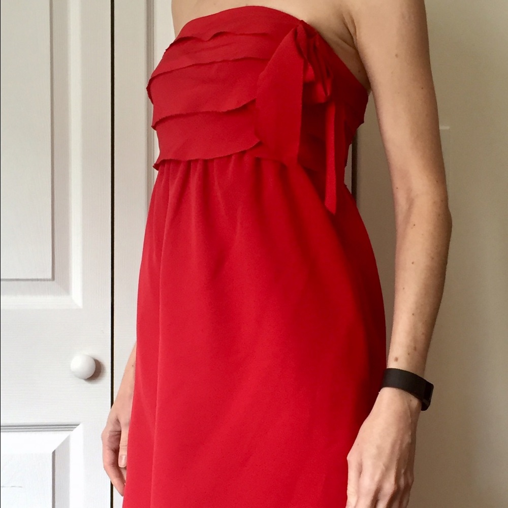 Flirty Red Strapless Dress