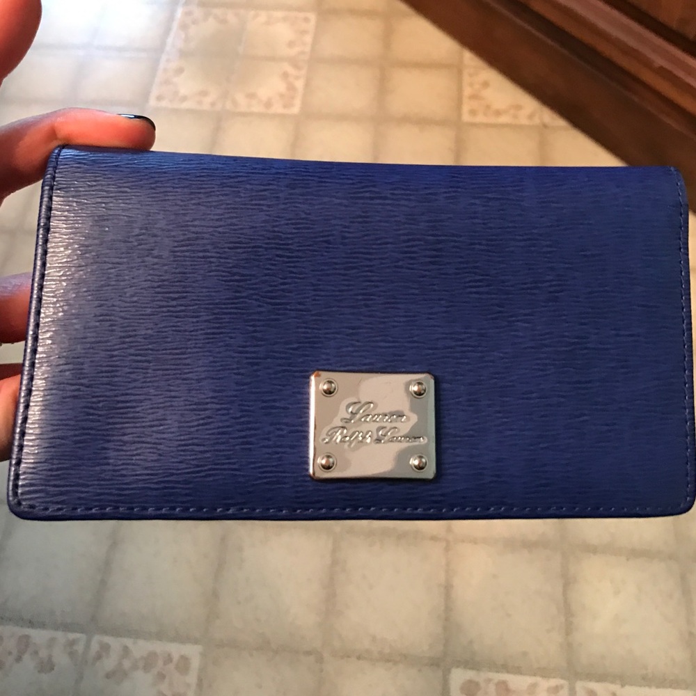 Lauren by Ralph Lauren leather wallet. Cobalt blue