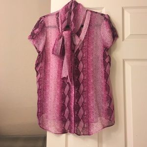 Sheer bow tie blouse