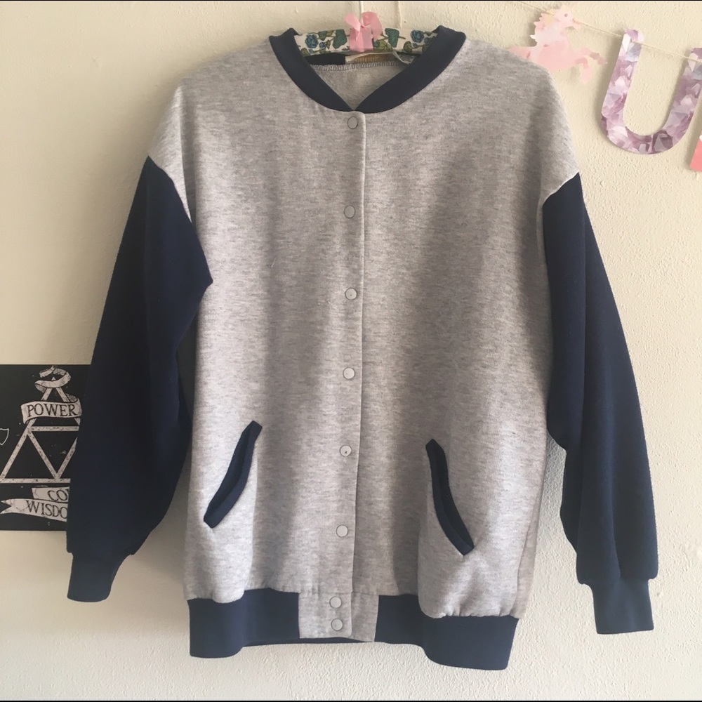 Grey and blue cardigan