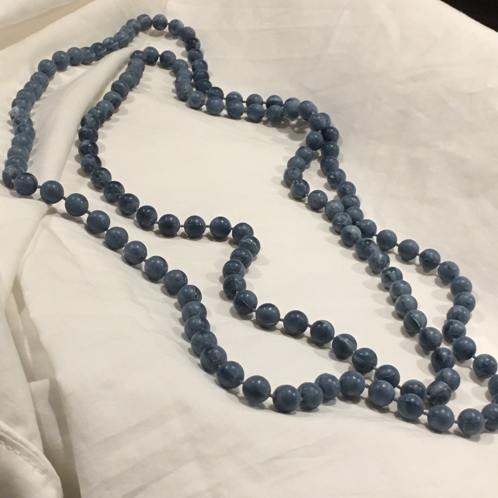 Bundle of two long blue necklaces