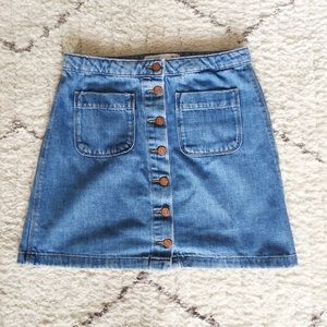 Zara Denim Button Front Skirt