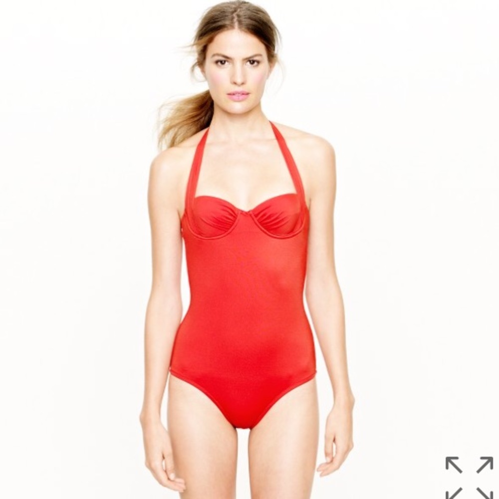 J. Crew Red One Piece Swim