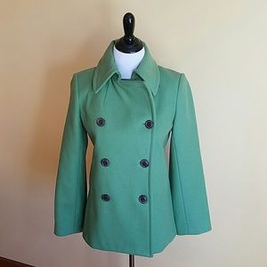 J. Crew Green Wool Peacoat