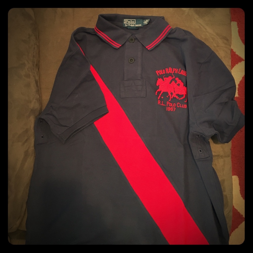 Ralph Lauren red and navy polo
