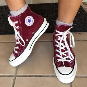 Chunky burgundy converse