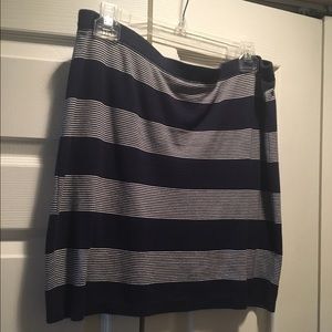 Navy and White Stripe Skirt