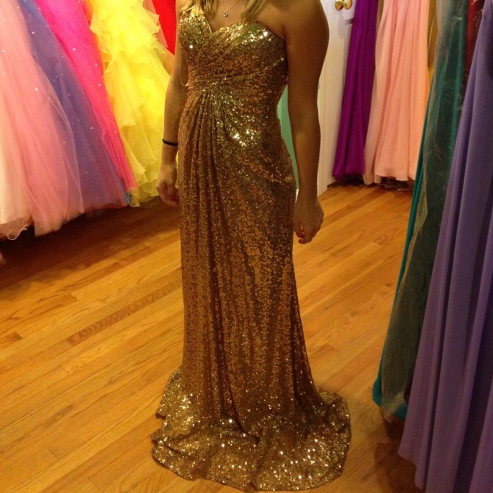 Gold Sequin prom dress