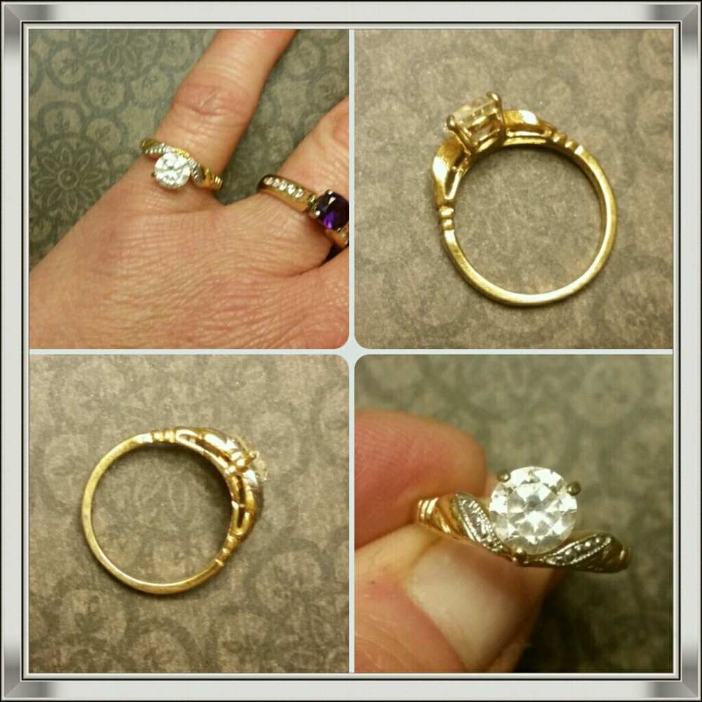 Vintage 14kt HGE LIND CZ ring