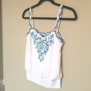 White House black market ruched tank top