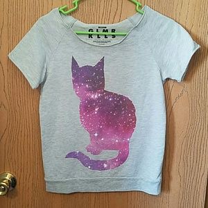 Galaxy cat glamour kills small tee