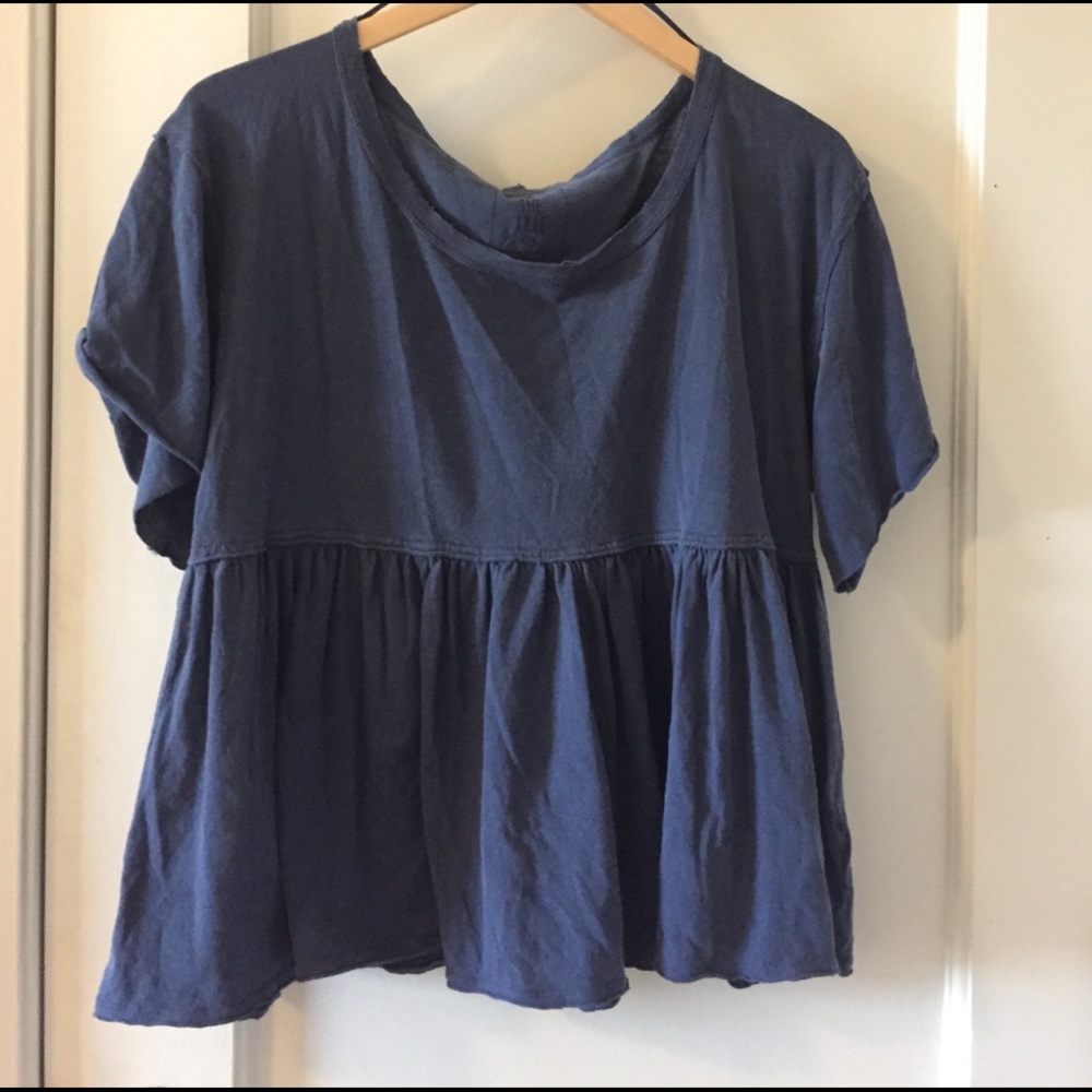Free People navy babydoll shirt