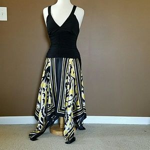 Black and Yellow Racerback Maxi Dress