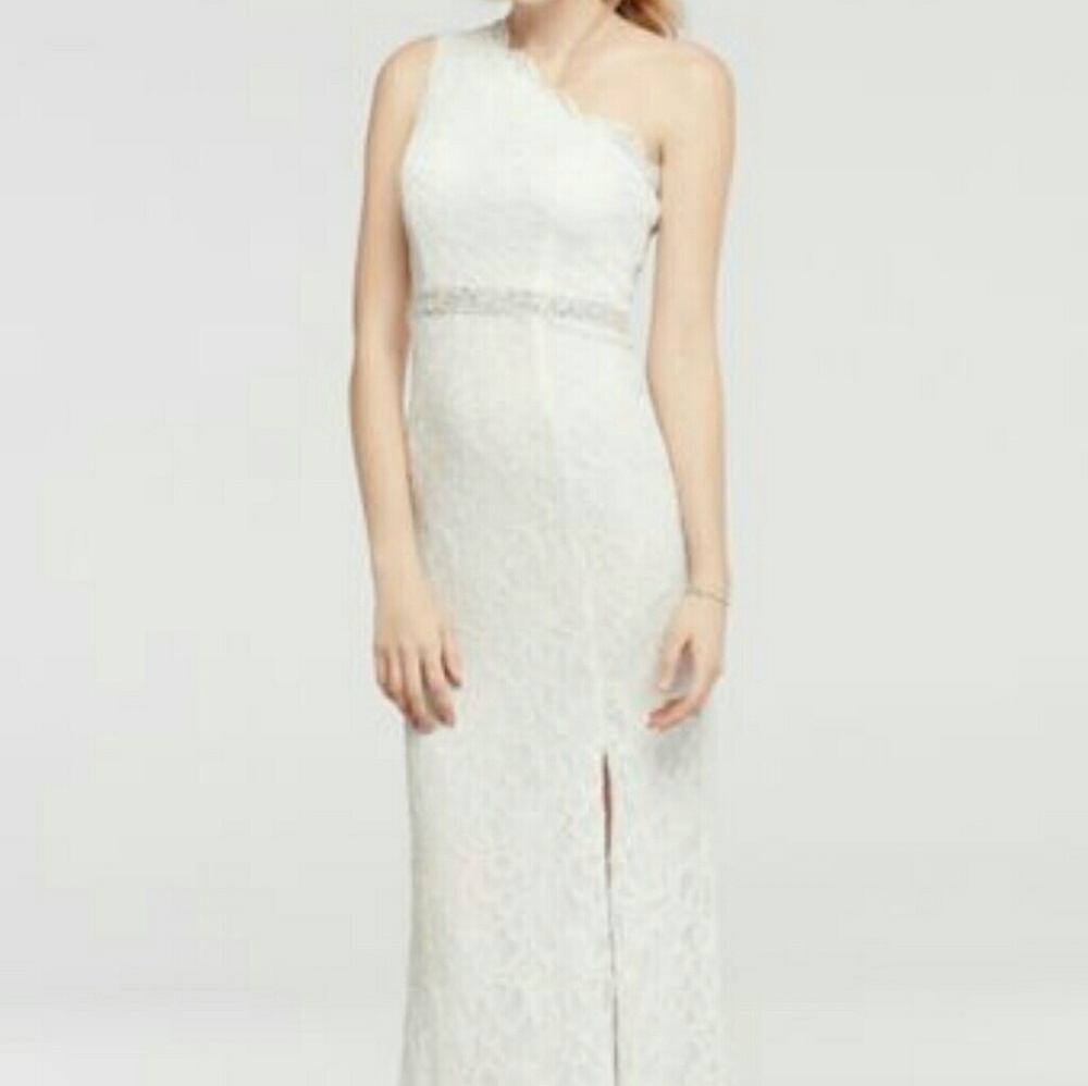David's Bridal White Formal dress