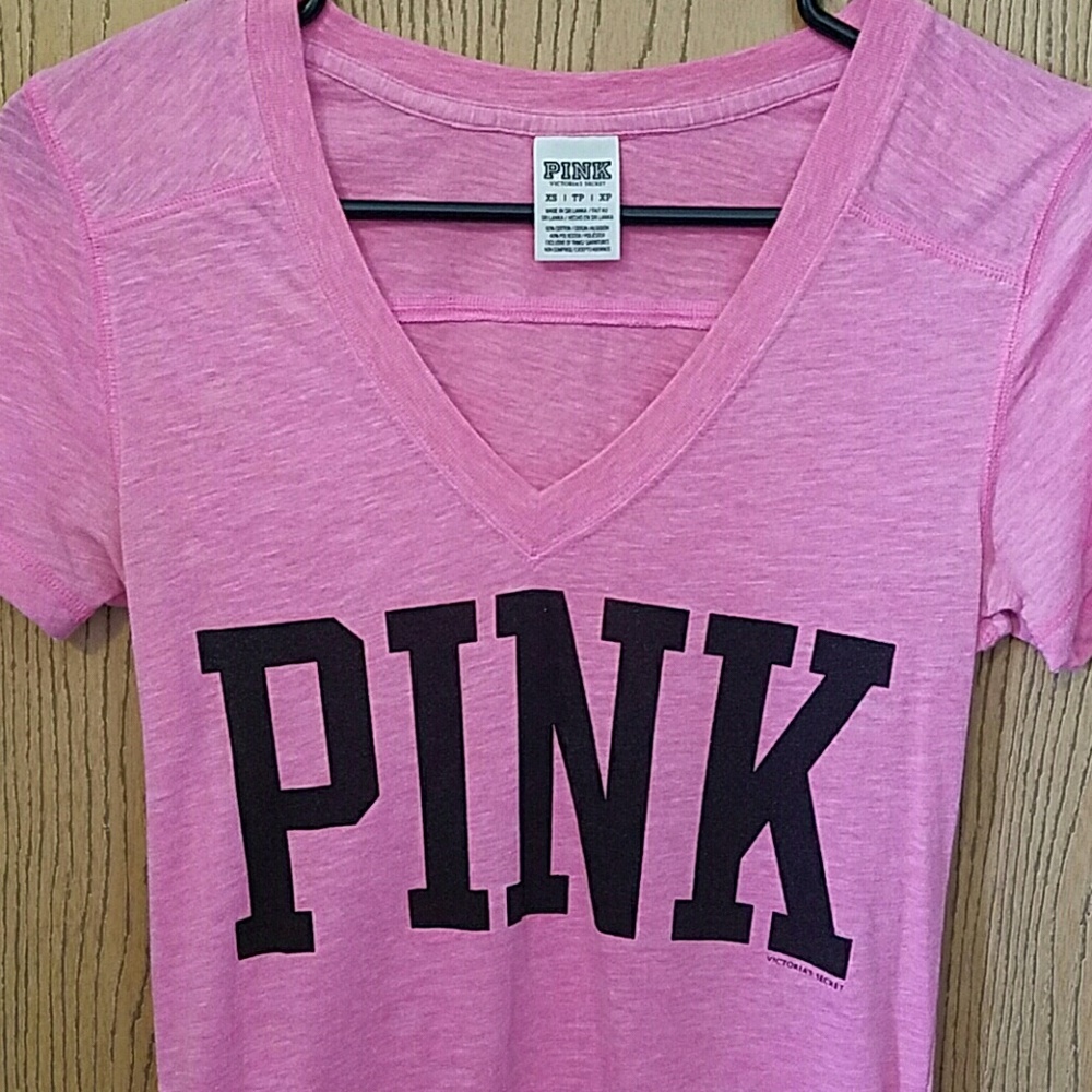 Pink v-neck tee Victoria's secret xs