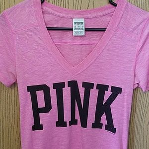 Pink v-neck tee Victoria's secret xs