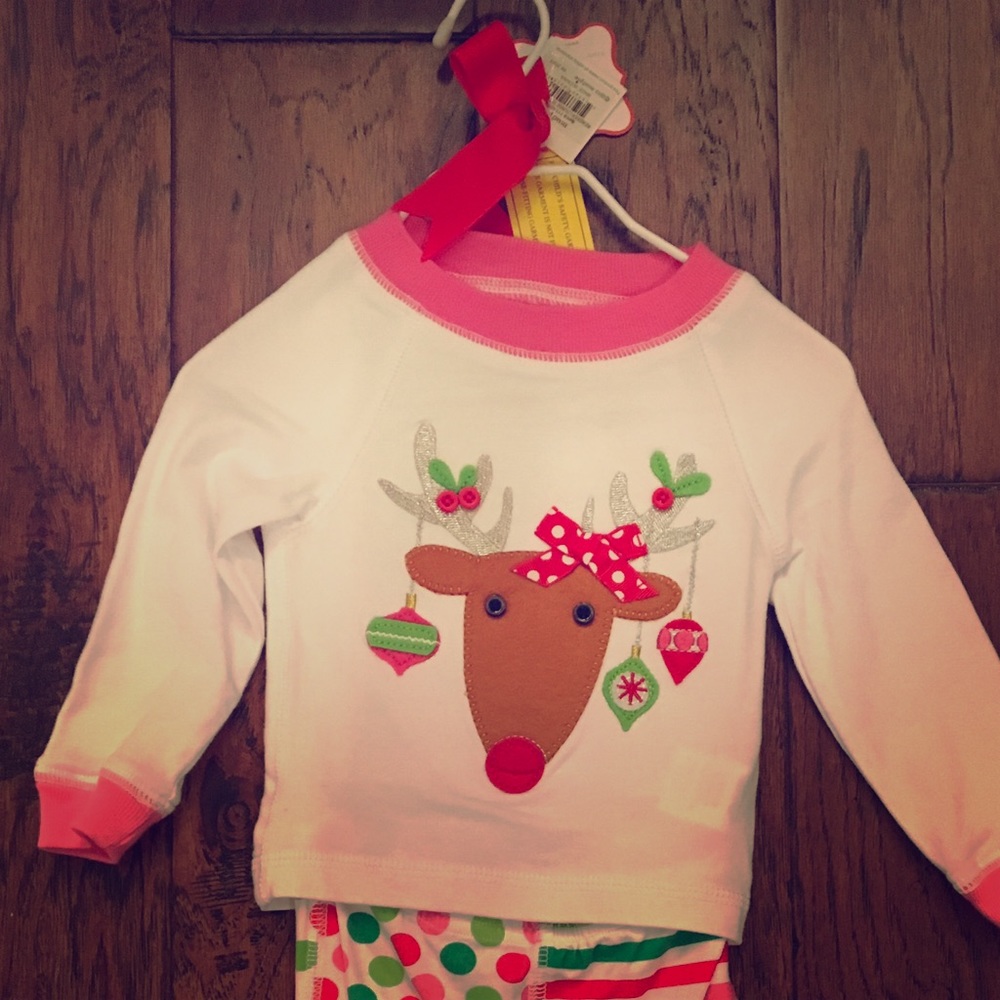 NWT Mud Pie Christmas pajamas 0-6 months - Picture 2 of 4