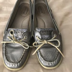 Silver Sperry Shoes