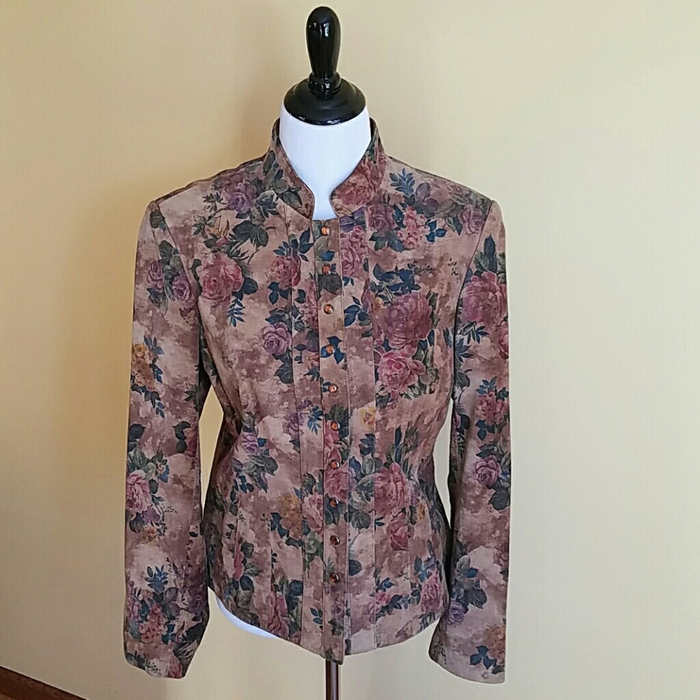 VS2 Floral Suede Leather Jacket